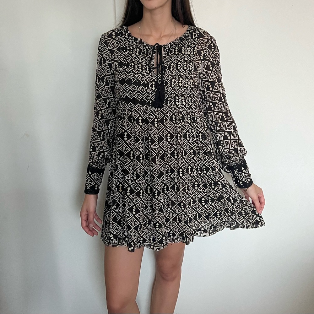 Free People Boho Pleated Tunic Top Dress